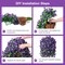 Artificial Flowers with Hanging Basket, Outdoor Faux Plants Silk Morning Glory Vines, Fake Green Arrangement for Garden Patio Spring Summer Decor(4 pcs,Purple)